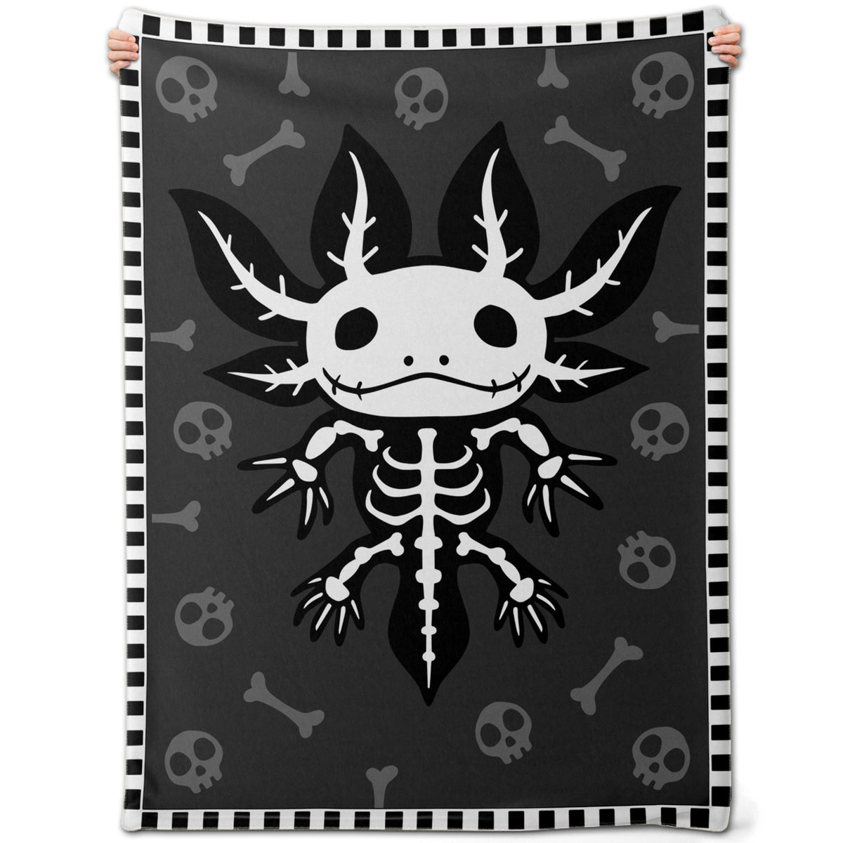 Axolotl Skeleton Microfleece Blanket