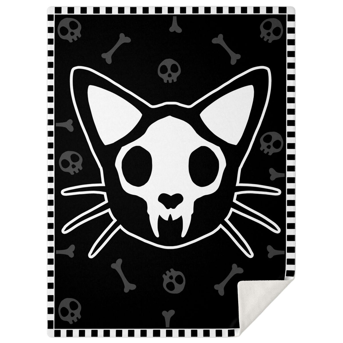 Cat Skull Microfleece Blanket