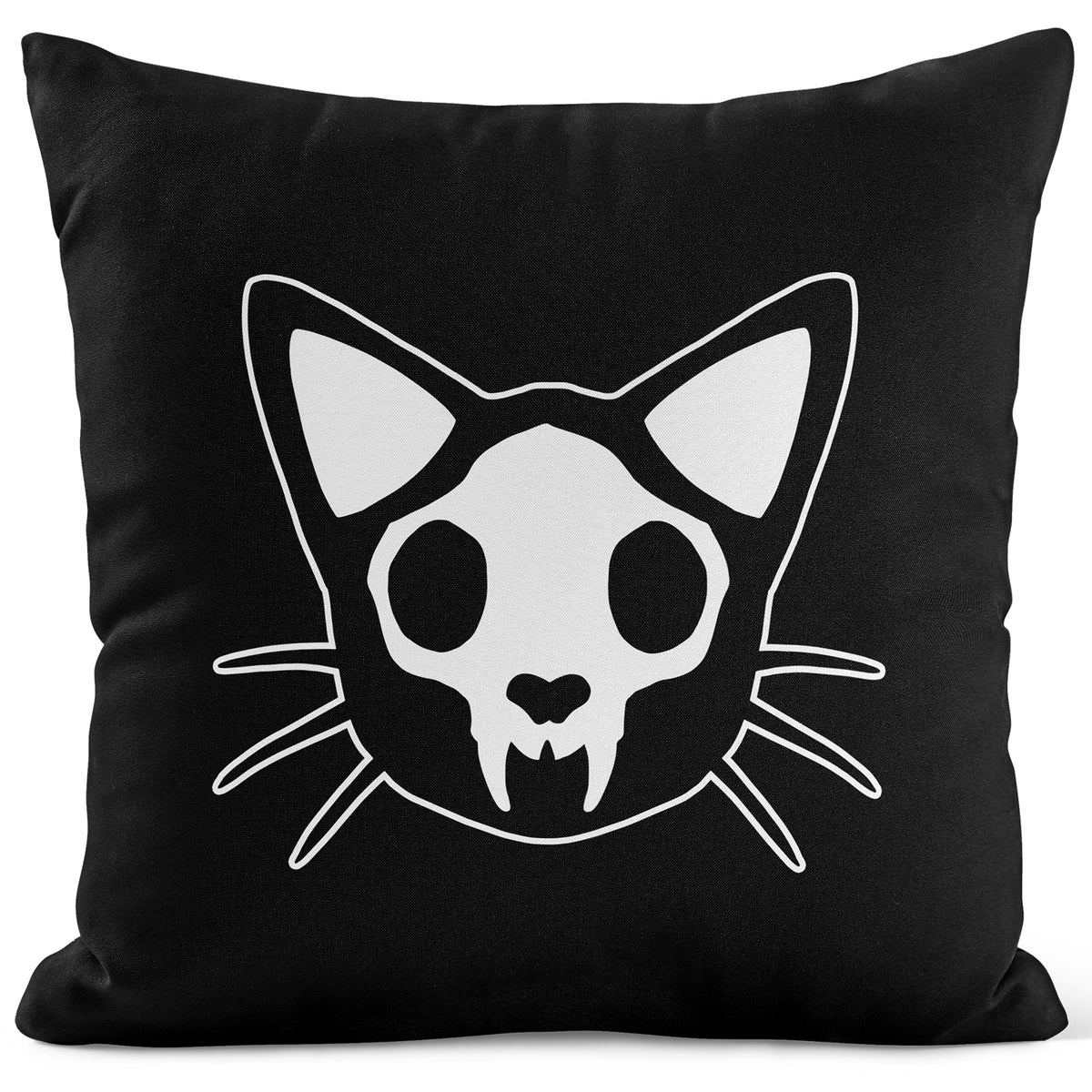 Cat Skull Reversible Throw Pillow