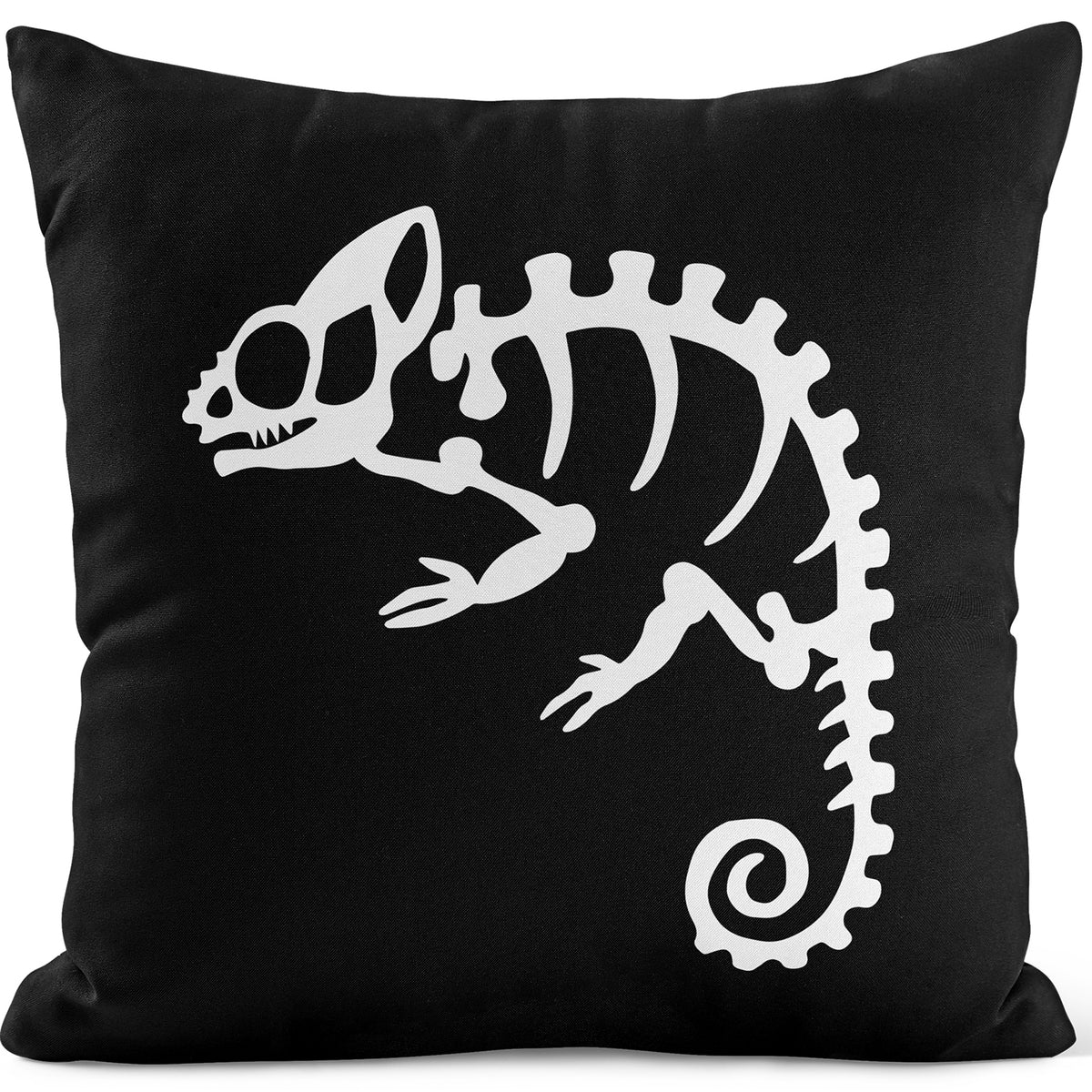 Chameleon Skeleton Reversible Throw Pillow
