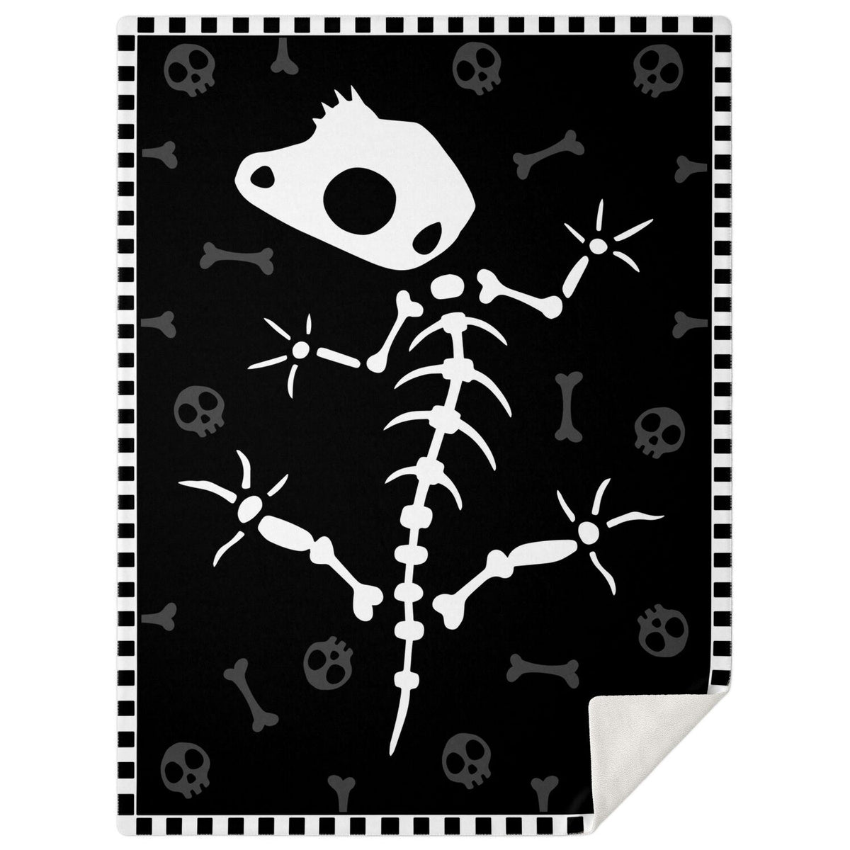 Crested Gecko Skeleton Microfleece Blanket