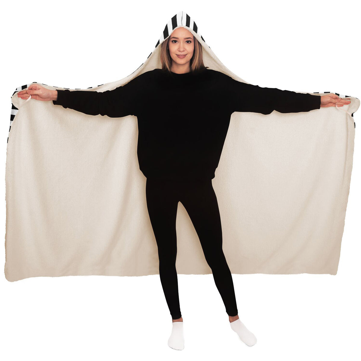 Grey Axolotl Skeleton Hooded Blanket
