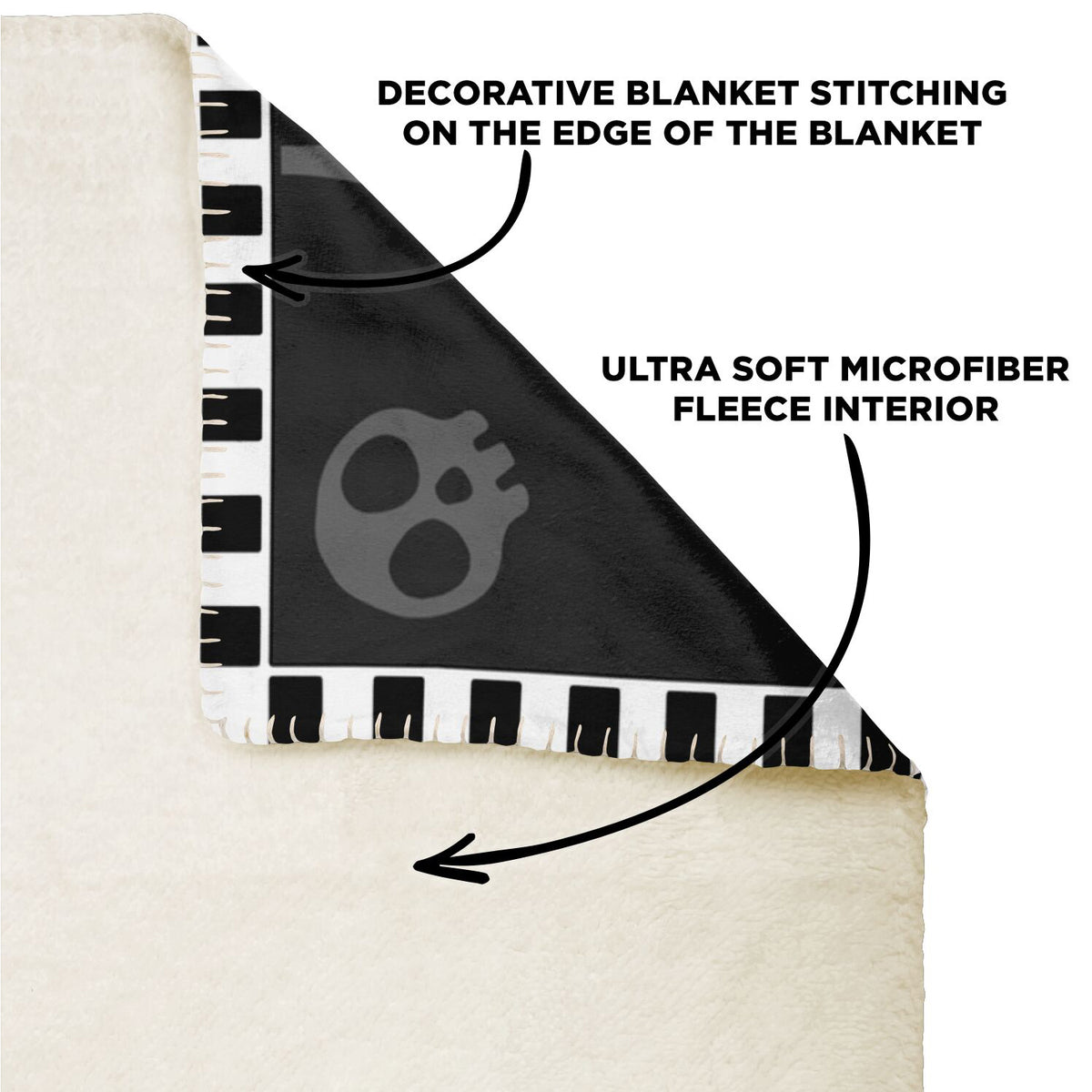 Axolotl Skeleton Microfleece Blanket