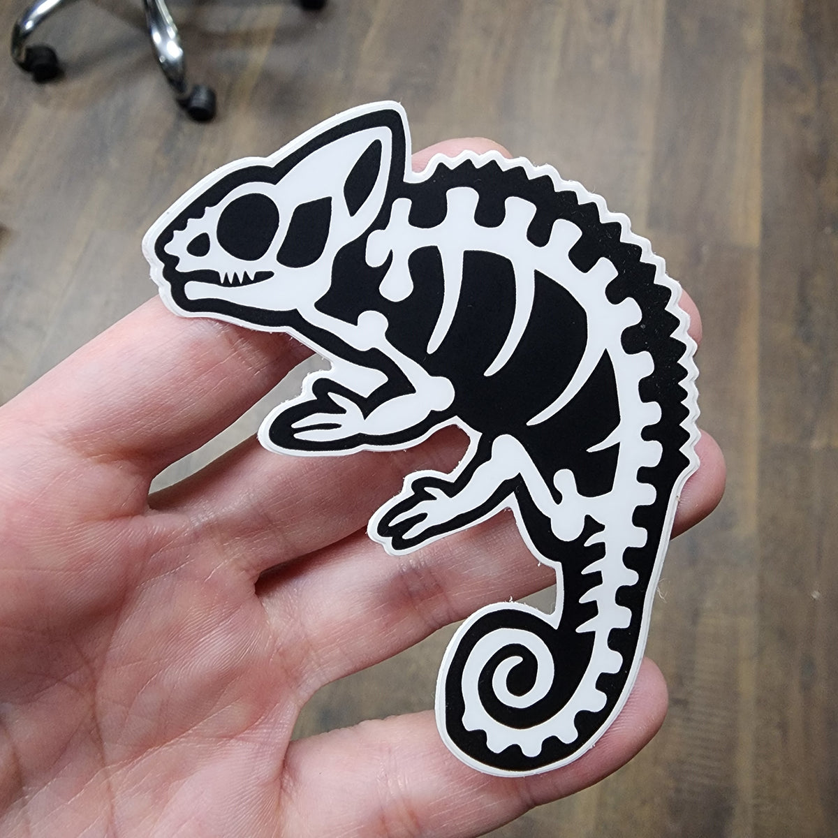 Skeleton Chameleon Sticker
