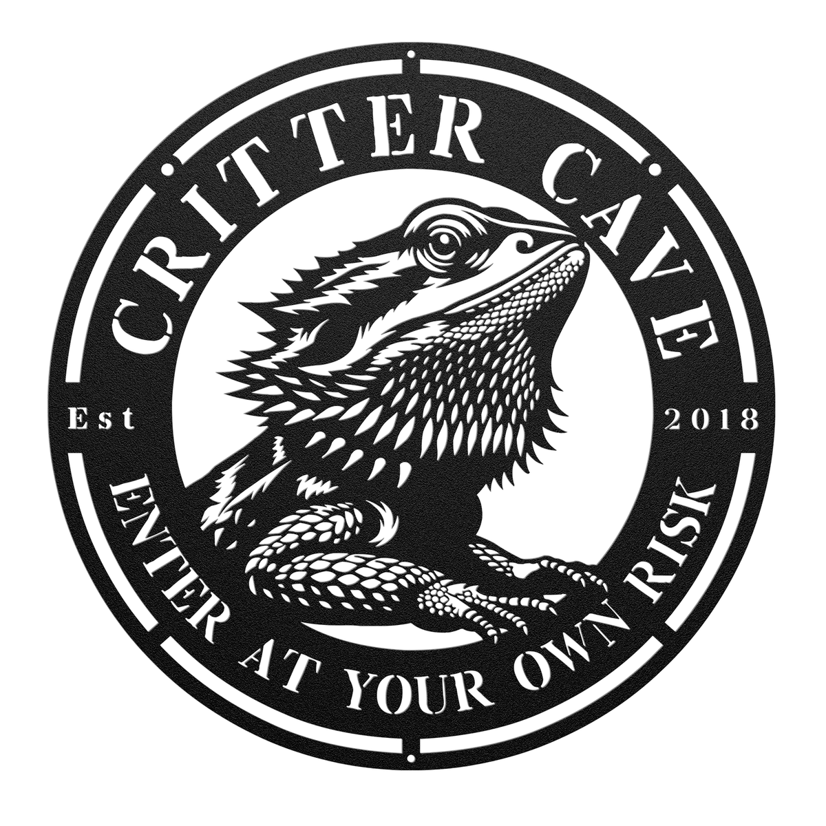 Bearded Dragon Critter Cave Sign - Personalized Date