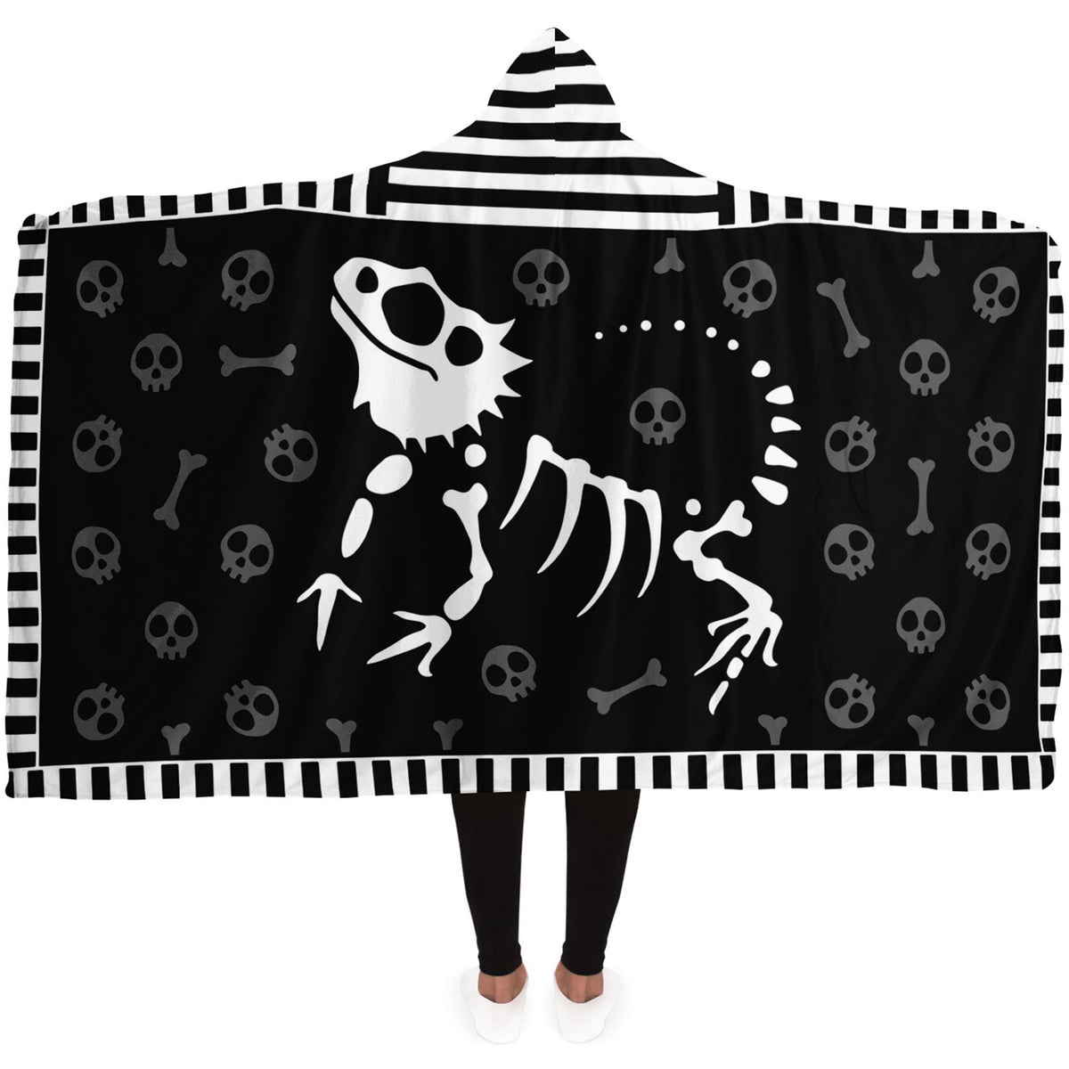 Bearded Dragon Skeleton Hooded Blanket