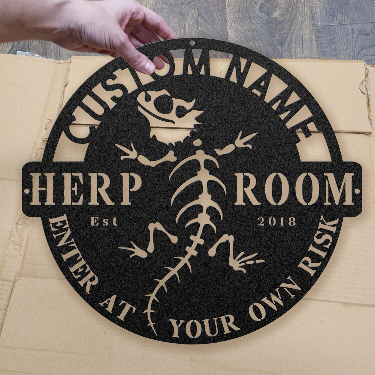 Custom Bearded Dragon Skeleton Sign