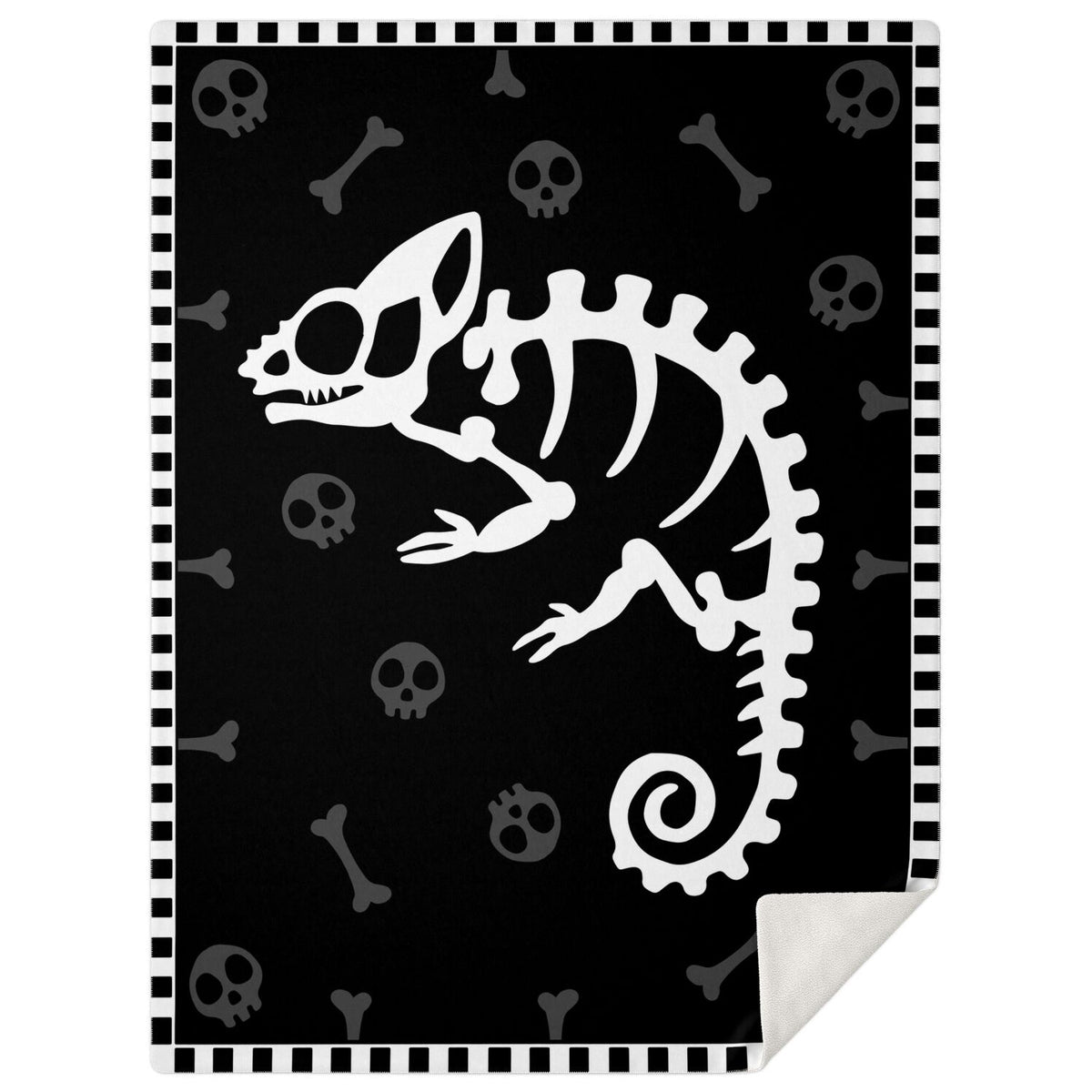 Chameleon Skeleton Microfleece Blanket