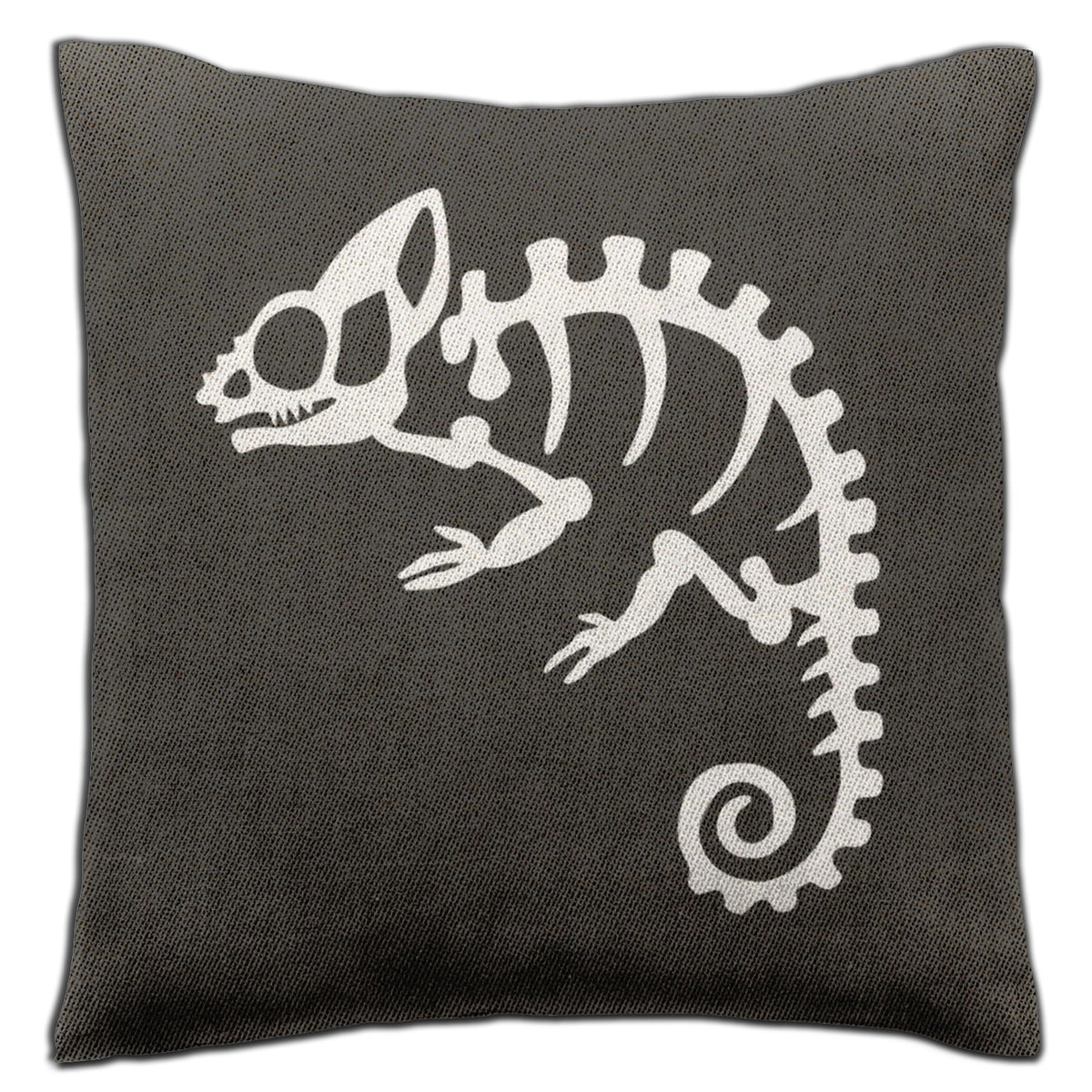 Chameleon Skeleton Woven Pillow