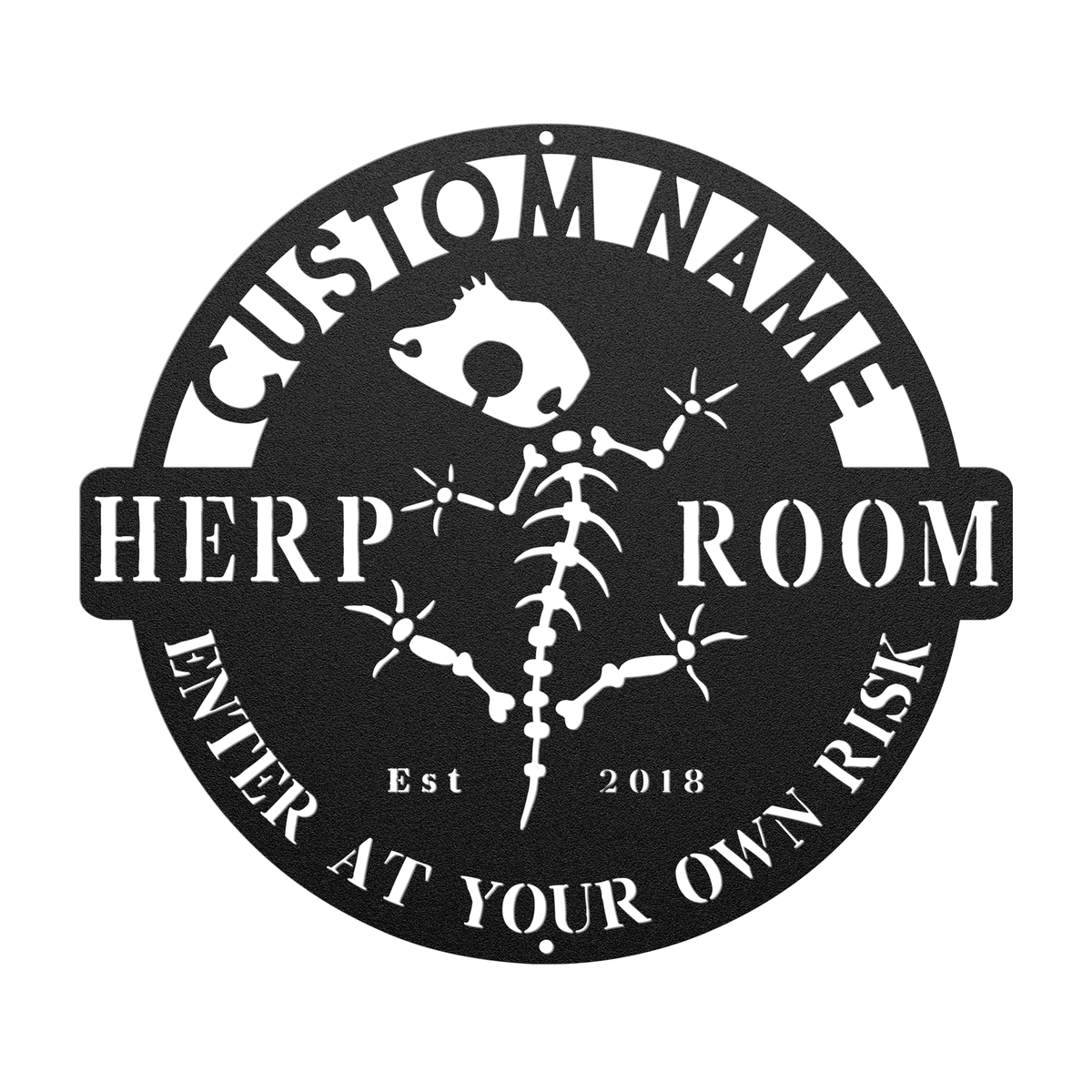 Custom Crested Gecko Skeleton Sign