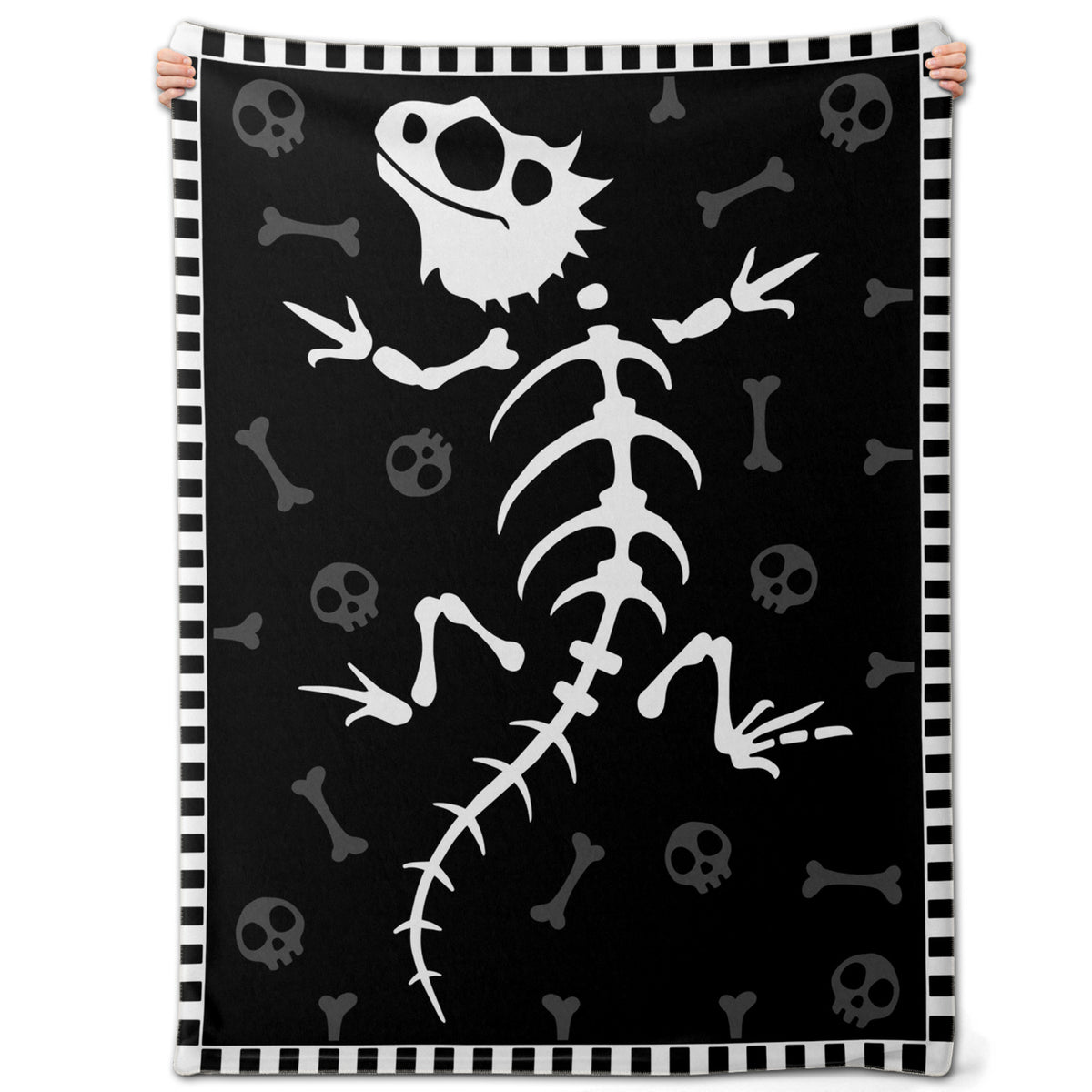 Bearded Dragon Skeleton Microfleece Blanket