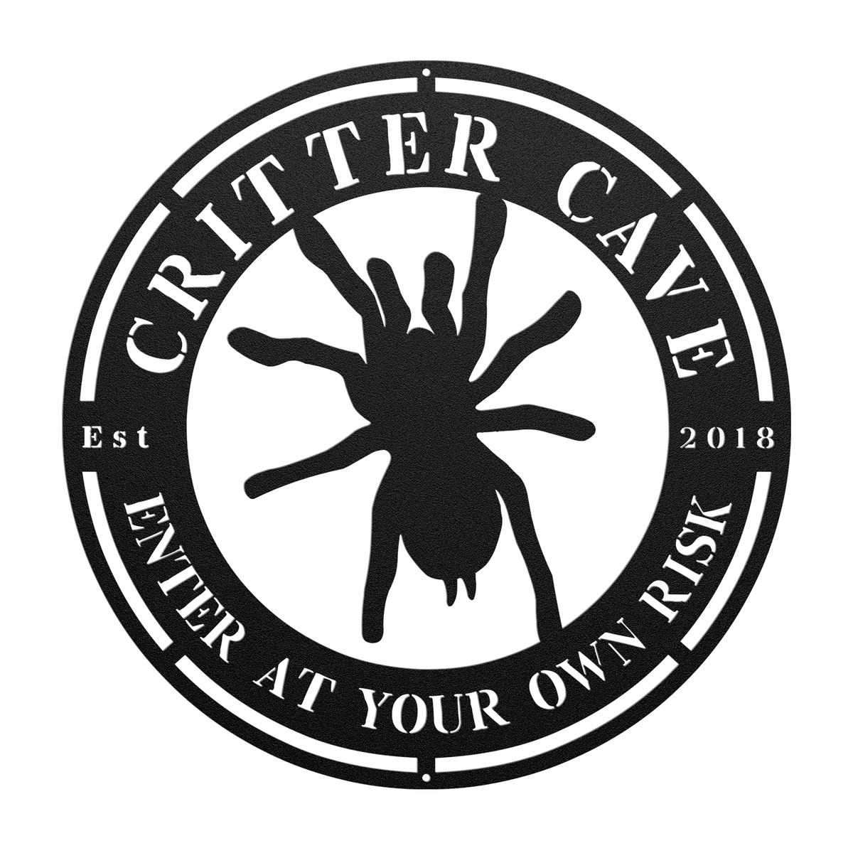 Tarantula Critter Cave Sign - Personalized Date