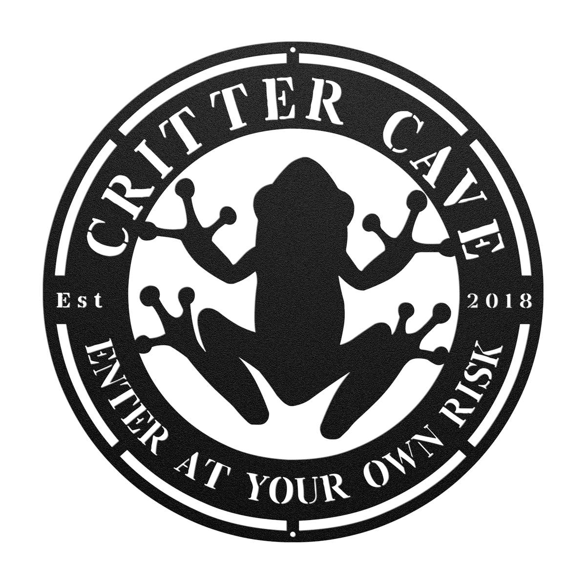 Tree Frog Critter Cave Sign - Personalized Date