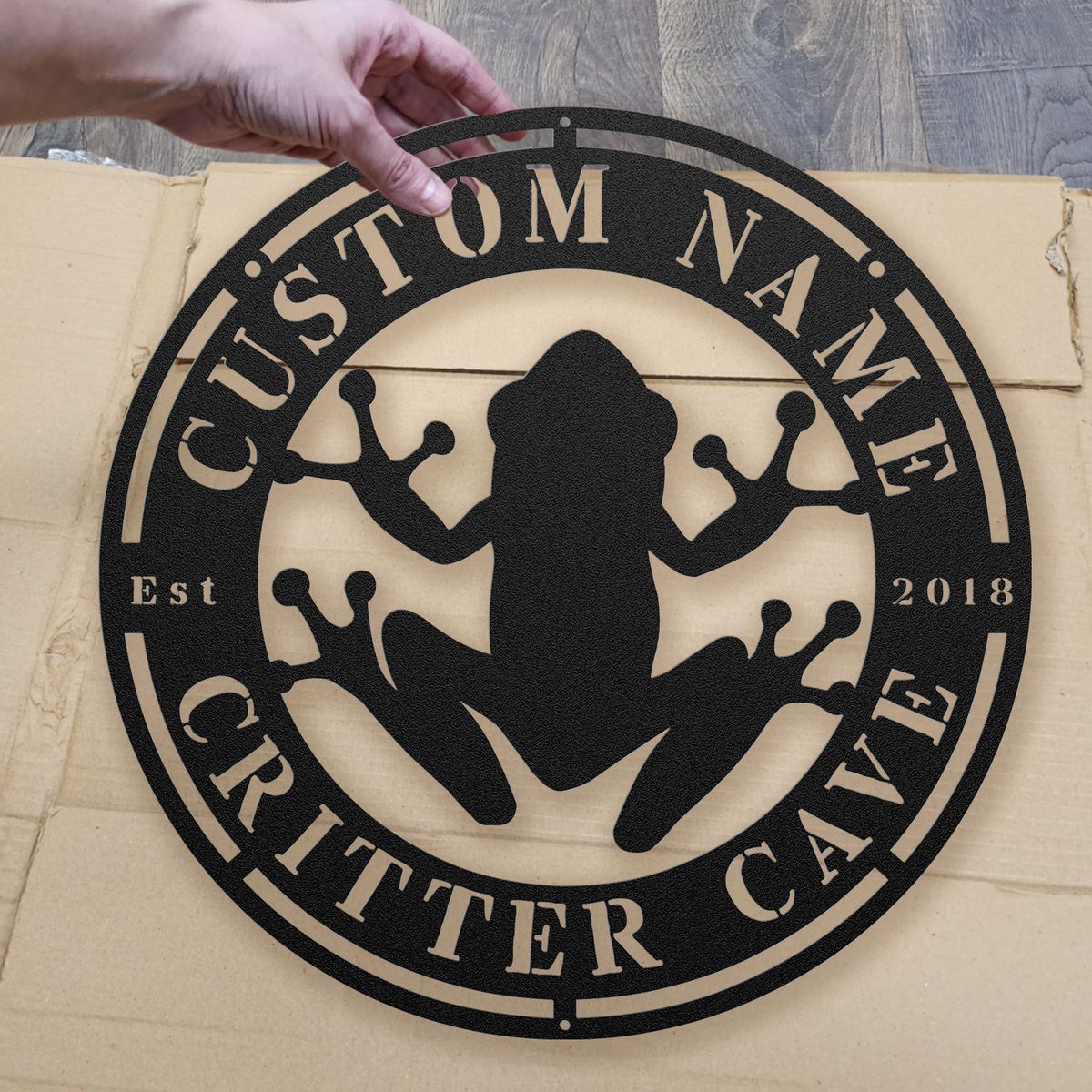 Personalized Tree Frog Critter Cave Name Sign